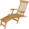 Image de Happy Garden   Transat Pliant En Teck 153cm   Dossier Inclinable   Long Accoudoirs   Poids Max 150kg   Pour Terrasse Et Balcon