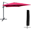 Image de Parasol déporté MOLOKAI carré 3x3m fuchsia + housse
