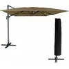 Image de Happy Garden   Parasol Déporté Rectangulaire 3x4m Taupe   Toile Polyester 200g/m² Déperlant   Structure Aluminium Époxy   Inclinaison 360°