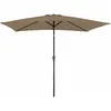 Image de Happy Garden   Parasol Droit Rectangulaire 2x3m Taupe   Mât En Aluminium Ø38mm   Toile En Polyester 160g/m²   Système D'Ouverture Manivelle