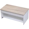Image de Table basse avec plateau relevable blanche et bois HEDDA