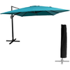 Image de Parasol déporté MOLOKAI carré 3x3m bleu + housse