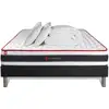 Image de Somness - Ensemble Matelas Sommier Energy 140 X 190 Cm - Couleur : Noir Avec 2 Oreillers Et Couette