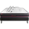Image de Somness - Ensemble Matelas Sommier Regen 160 X 200 Cm - Couleur : Noir Avec 2 Oreillers Et Couette