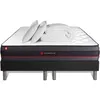 Image de Somness - Ensemble Matelas Sommier Regen 200 X 200 Cm - Couleur : Noir Avec 2 Oreillers Et Couette