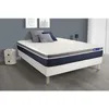 Image de Actisom - Ensemble Actiflex Confort Matelas Ressorts Ensachés+mémoire De Forme 200x200cm Maxi Épaisseur + Sommier Kit Blanc