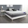 Image de Ensemble Matelas Actiflex Plus 200x200 Ressorts Ensachés+mémoire De Forme Maxi Épaisseur 7zones Confort + Sommier Kit Blanc