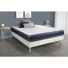 Image de Ensemble Matelas Ressorts Ensachés+mémoire De Forme Actiflex Morpho 200x200 Maxi Épaisseur 5zones Confort + Sommier Kit Blanc