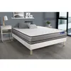 Image de Actisom - Ensemble Matelas Actiflex Night 180x200cm Ressorts Ensaches 3zones De Confort + Sommier Kit Blanc