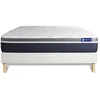 Image de Actisom - Ensemble Actilatex Confort Matelas Latex+mémoire De Forme 200x200 Cm Maxi Épaisseur 7zones De Confort + Sommier Kit Blanc
