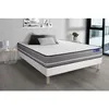 Image de Actisom - Ensemble Matelas Latex + Mémoire De Forme Actilatex Pur 200x200cm 3zones De Confort + Sommier Kit Blanc