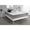 Image de Actisom - Ensemble Matelas À Mémoire Actimemo Pur 140x190cm 3zones De Confort + Sommier Kit Blanc