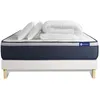 Image de Ensemble Matelas Sommier Actiflex Max 180 X 200 Cm 2 Oreillers Et Couette Ressorts Ensachés Et Mémoire De Forme - Couleur : Blanc - Blanc