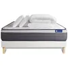 Image de Ensemble Matelas Sommier Actilatex Plus 140 X 200 Cm 2 Oreillers Et Couette Latex Et Mémoire De Forme - Couleur : Blanc - Blanc