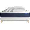 Image de Actisom - Ensemble Matelas Sommier Actimemo Life 160 X 200 Cm 2 Oreillers Et Couette Mémoire De Forme - Couleur : Blanc - Blanc
