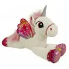 Image de Peluche géante : licorne couchée blanche avec ailes 88 cm - animal fantastique