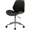 Image de Rendez-vous Déco - Chaise De Bureau Pivotante En Bois En Pu Noir - Archie