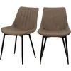Image de Rendez-vous Déco - Lot De 2 Chaises En Cuir Synthétique Taupe Et Métal Noir - Killi