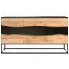 Image de Rendez-vous Déco - Buffet 3 Portes En Bois D'Acacia Et Métal Noir - Alabama