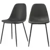 Image de Rendez-vous Déco - Lot De 2 Chaises En Cuir Synthétique Gris/noir - Henrik