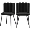 Image de Rendez-vous Déco - Lot De 2 Chaises En Velours Noir Et Pieds En Métal Noir - Rosy