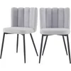 Image de Rendez-vous Déco - Lot De 2 Chaises En Tissu Gris Et Pieds En Métal Noir - Rosy