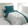 Image de Parure de lit - 1 housse de couette 140 x 200 cm + 1 taie d'oreiller 63 x 63 cm - Bleu canard