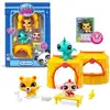 Image de Set figurines Littlest Pet Shop Bandai Tiki Jungle 3 animaux et accessoires BF00515 Jaune multicolore - Neuf