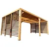 Image de Habrita - Pergola Thermauvent - Bois Thermochauffé - Ventelles Mobiles Sur Le Toit Et 2 Parois - 3,41 X 6,14 M