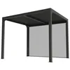 Image de Habrita - Pergola Bioclimatique Foresta Per 2430r Bi Aluminium Balcon Et Terrasse 7,2m2 Avec Rideau Manuel Coloris Gris Pour Côté 3m