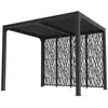 Image de Pergola bioclimatique aluminium - gris anthracite - ventelles latérales mobiles imitation bois - 7,2 m²