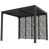 Image de Habrita - Pergola Bioclimatique Foresta Per 2430m Bi Aluminium Balcon Et Terrasse 7,20m2 Avec 4 Panneaux Moucharabieh Coloris Gris Pour Côté 3m