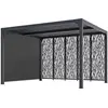 Image de Pergola Bioclimatique Aluminium Gris Anthracite avec Panneaux Moucharabieh et Rideau Latéral Manuel   10,80 m²   Lames Orientables Manuelles