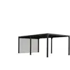 Image de Pergola bioclimatique 360x598 avec rideau gris clair surf de protection 21,52 m2 - Habrita - PER36R60BI -
