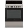 Image de CONTINENTAL EDISON CECV60FCS : Cuisinière électrique, modèle autoportant, avec plaque de cuisson vitrocéramique à 4 zones, four multifonction de 60 litres, 6 modes de cuisson, minuterie digitale, finition argentée