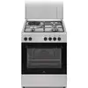 Image de Cuisinière gaz/électrique Continental Edison CECM60FCS 59,8 cm Argent, 3 brûleurs gaz + 1 plaque électrique, four 66 L, chaleur tournante, grille 2000 W - Neuf