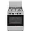 Image de Plaque de cuisson gaz Continental Edison CECG60FCS1 avec 4 brûleurs à gaz et four électrique à convection de 60 litres, 6 modes de cuisson, minuterie et système de sécurité enfant, finition argentée