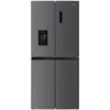 Image de Réfrigérateur-congélateur américain Continental Edison CERA4D464IX, 4 portes, 464 litres, sans givre, inox. Caractéristiques : distributeur d'eau, fabricant de glaçons, éclairage LED, niveau sonore de 39 dB,