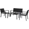 Image de Salon de jardin bas "Lino" - 4 places - Noir