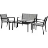 Image de Salon de jardin bas "Lino" - 4 places - Gris