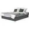 Image de Lit double en PVC avec coffre "Ava" - 140 x 190 cm - Gris