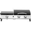 Image de Plancha gaz avec couvercle "Rasio" - 7.5 KW - 3 brûleurs - Noir