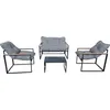 Image de Salon de jardin "Jules" - 4 places - Gris/Noir