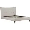Image de Lit double en tissu capitonné " Aspen" 160 x 200 cm - Beige