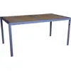 Image de Table de jardin métal imitation bois "Tossa" - 160 x 90 x 75 cm - Marron