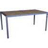 Image de Habitat Et Jardin   Table De Jardin Métal Imitation Bois Rectangulaire 160 X 90 X 75 Cm   6 Places   Protection Anti-uv Et Anti-rouille   Marron