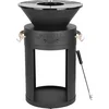 Image de Barbecue plancha brasero a charbon et bois "Cesar" - 49 x 49 x 92 cm - Noir