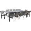 Image de Salon de jardin repas extensible "Lagos" - 200/320 cm - Taupe - 12 places