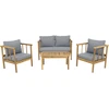 Image de Salon De Jardin En Bois Avec Coussins Inclus "milano" - 4 Places - Gris