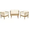 Image de Salon De Jardin En Bois Avec Coussins Inclus "milano" - 4 Places - Beige